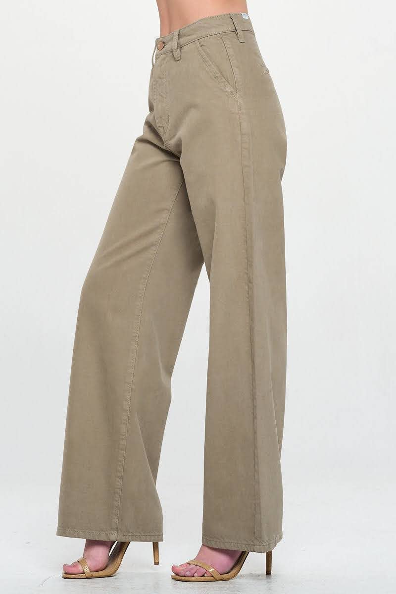 I&M Covert Green - Wide Leg Color Jeans
