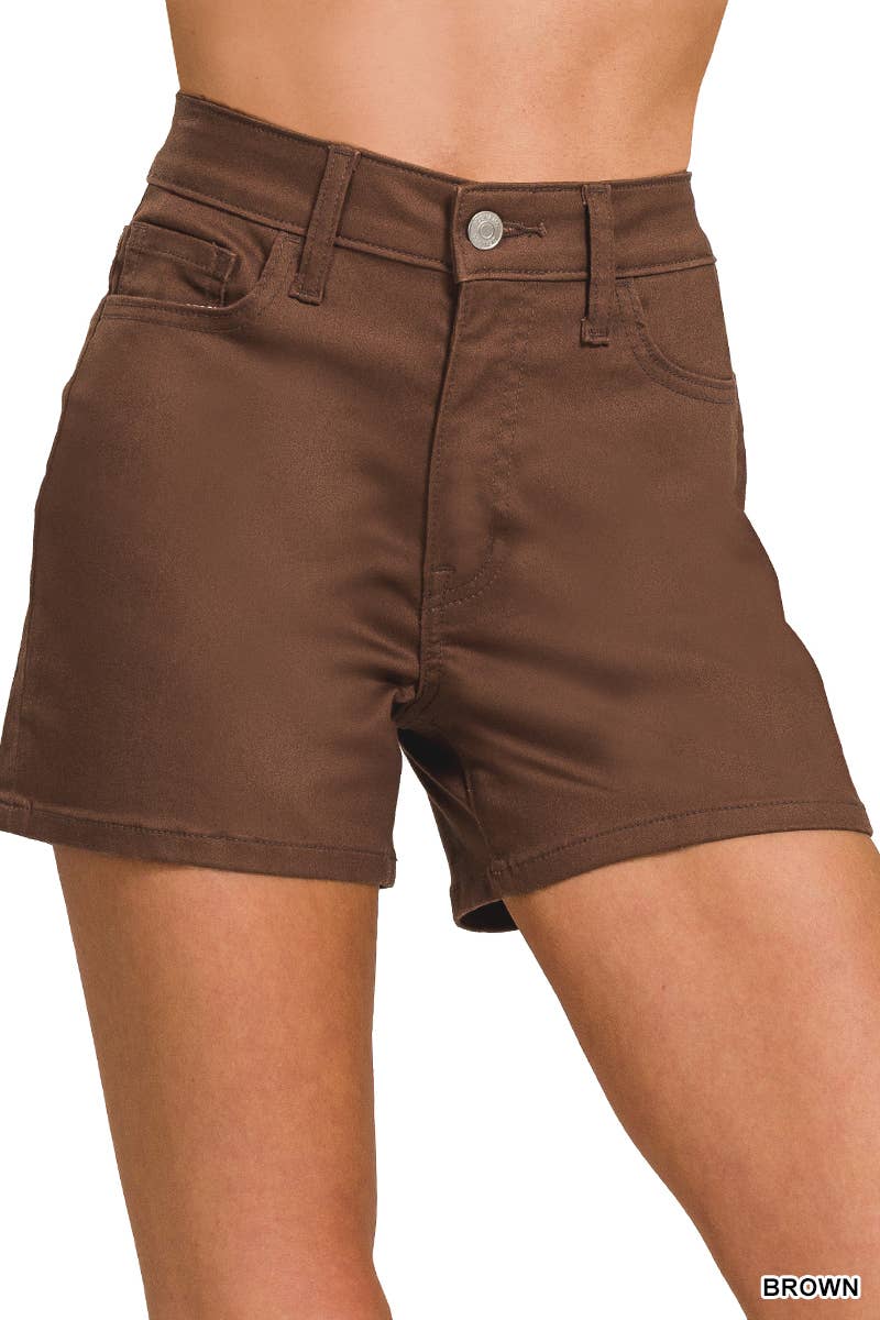High-rise Color denim Jeans Shorts Stretchy / 5 pockets