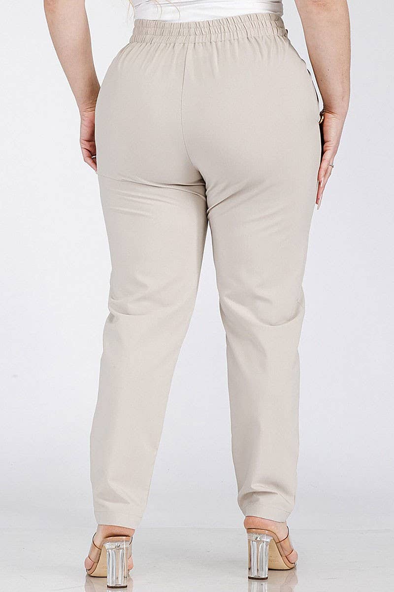 ELASTIC WAIST SKINNY PANTS