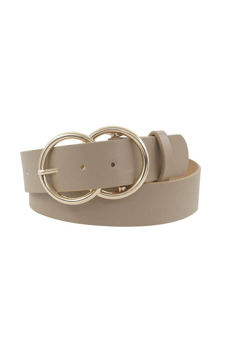 DOUBLE CIRCLE FAUX LEATHER JEAN BELT
