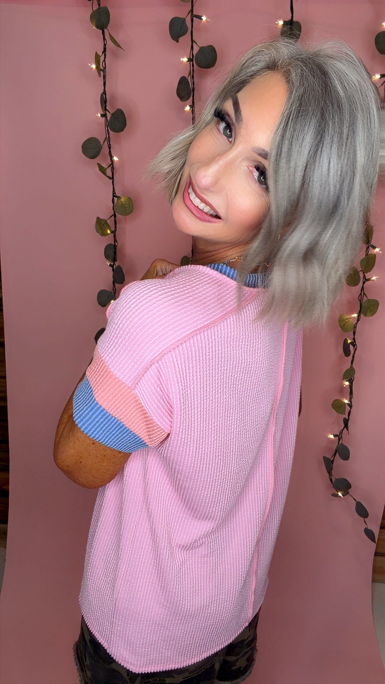 Ribbed Color Block Top -
