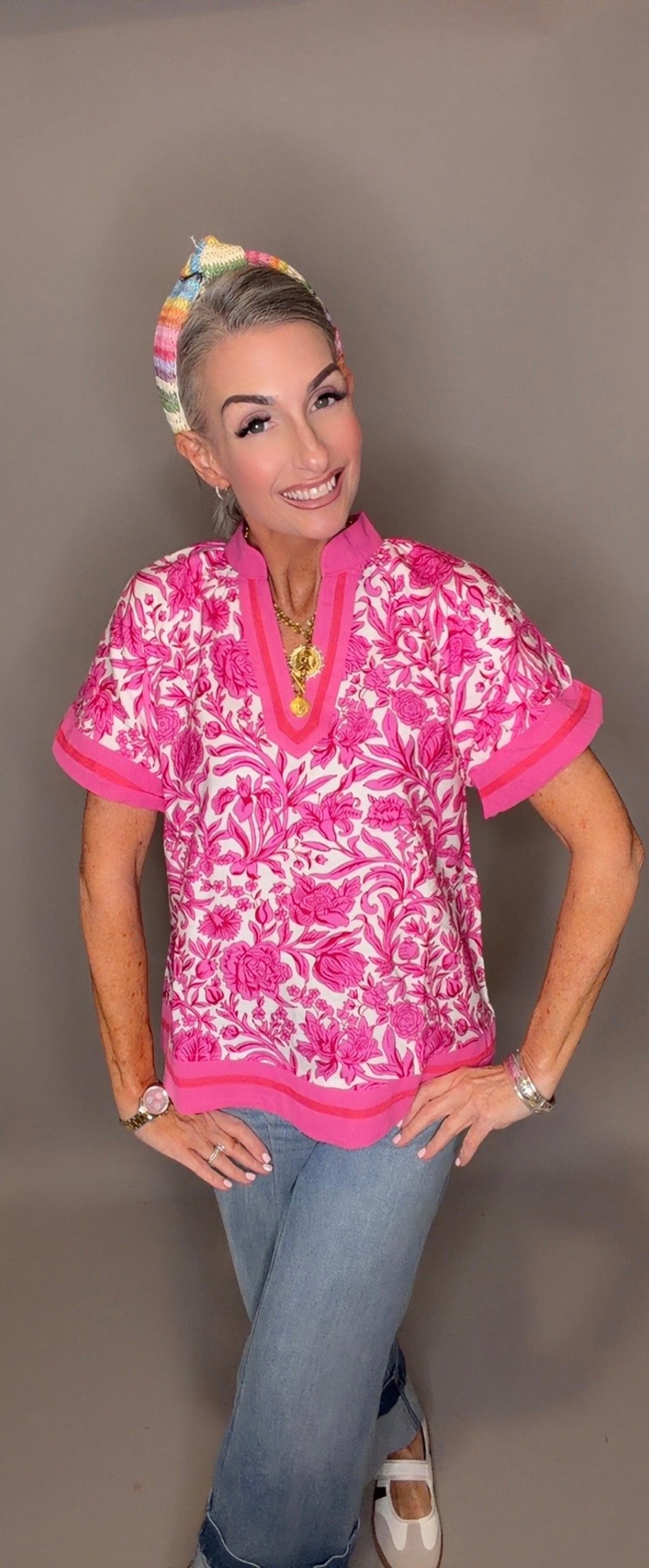 FLORAL PRINTED RUFFLE TIERED TOP -