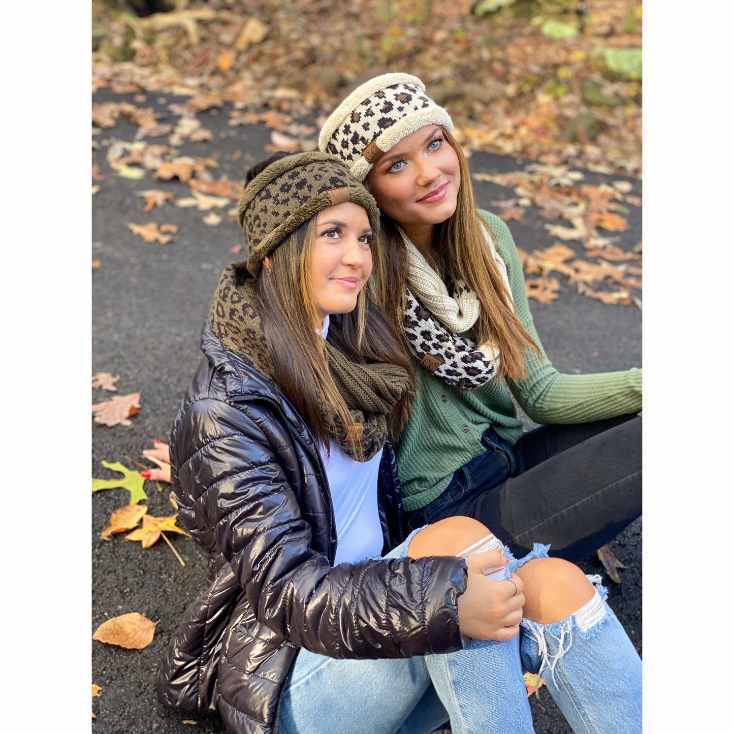 Leopard Print CC Fashion Headband with Fuzzy Lining