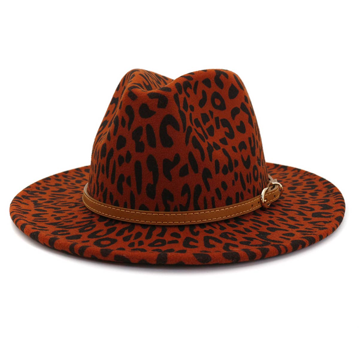 WOMEN WARM AND SIMPLE LEOPARD PANAMA HAT