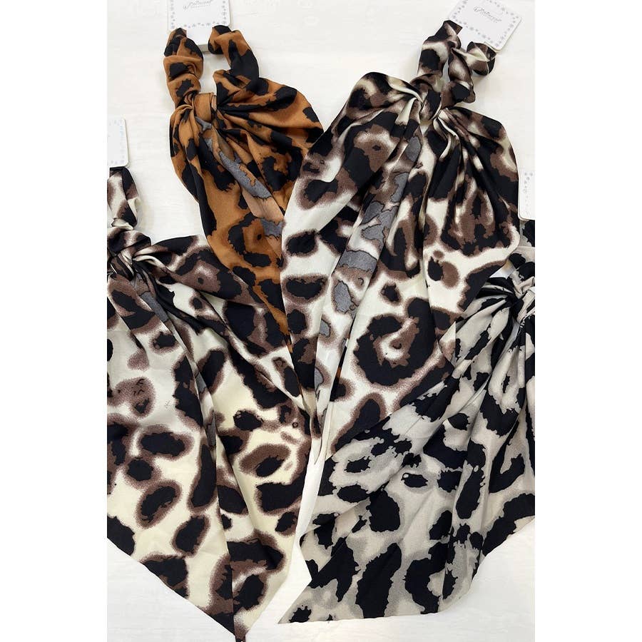 Leopard Print Scarf Hair Scrunchies