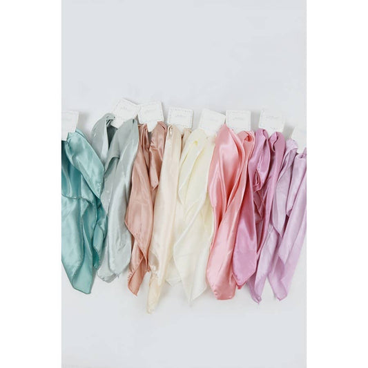 Multiuse Pastel Tone Solid Satin Scarf