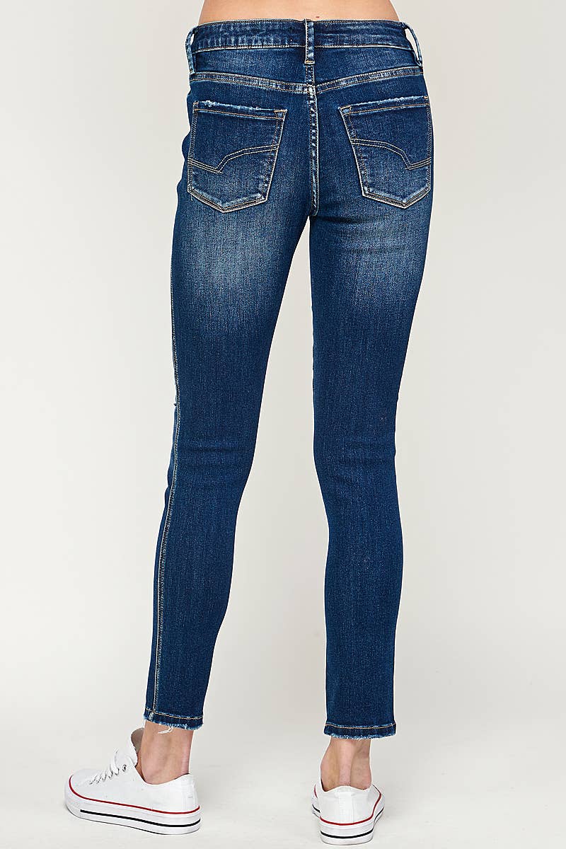 Dark Wash - Low Rise Skinny Jeans