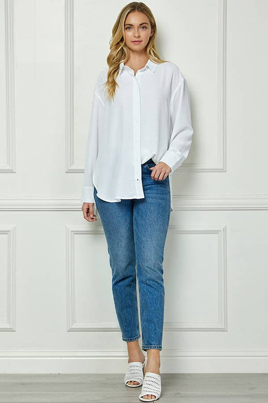 Oversized Boyfriend Light Weight Air flow Button Up Shirt