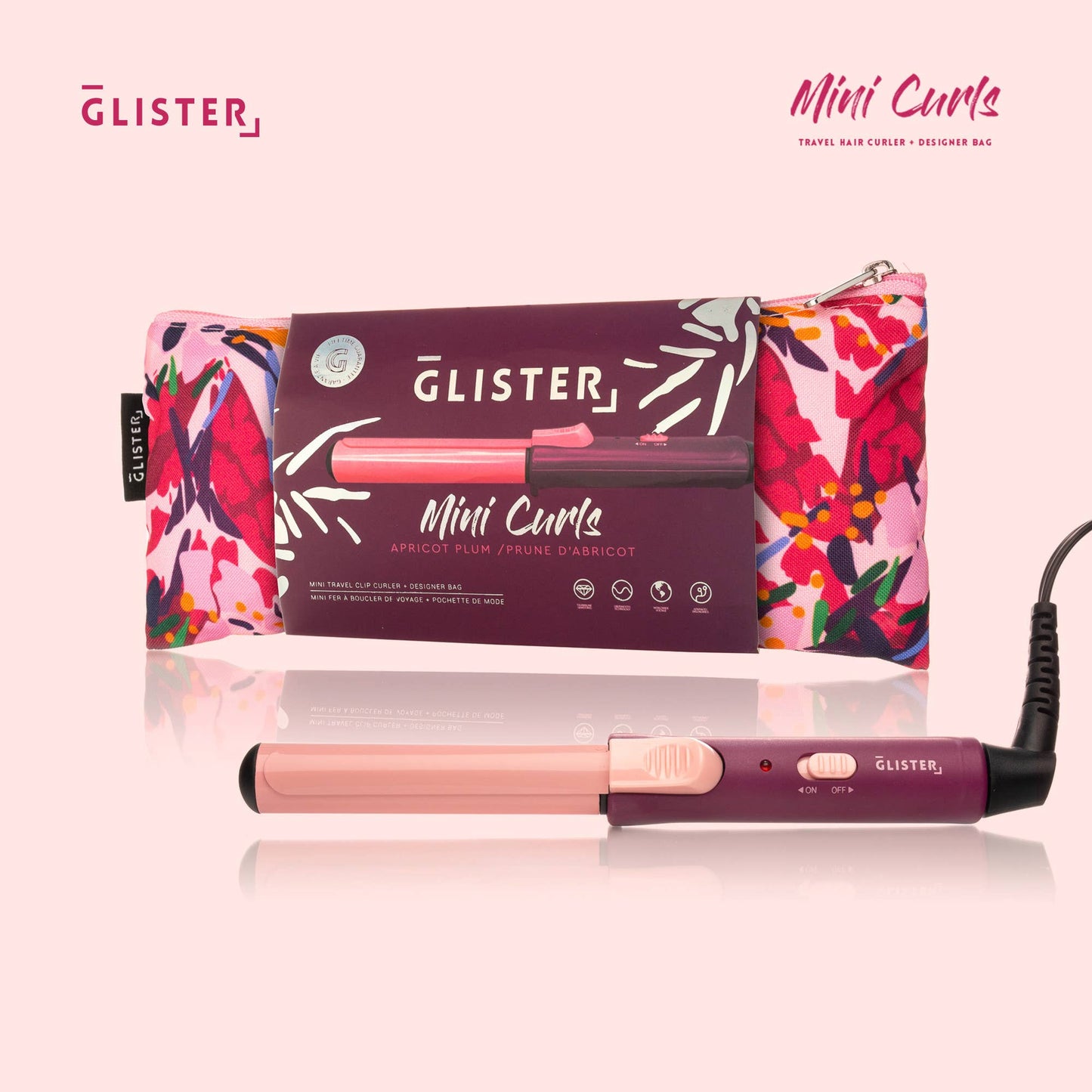 “Mini Curls” Travel Clip Curler with Carrying Pouch