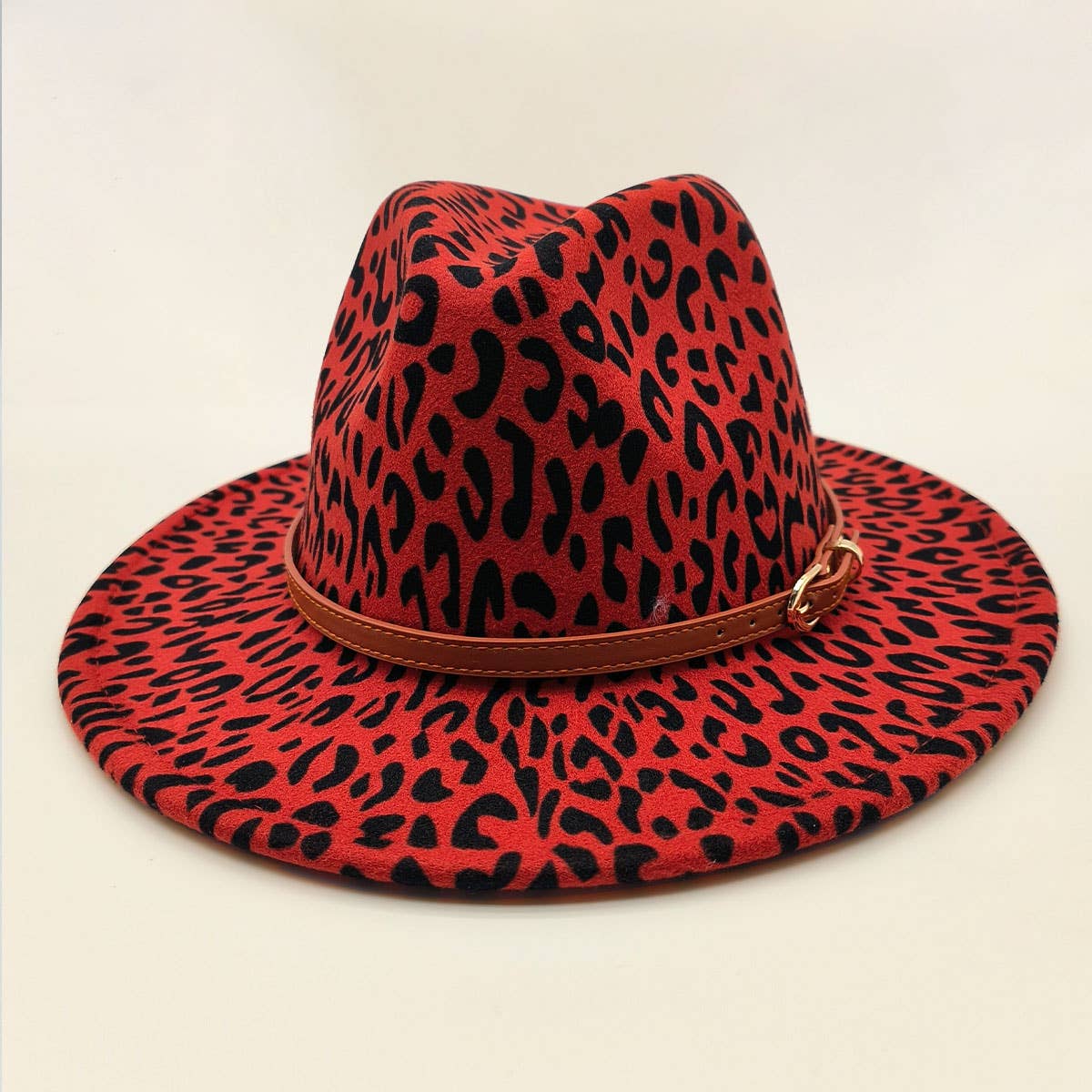 WOMEN WARM AND SIMPLE LEOPARD PANAMA HAT