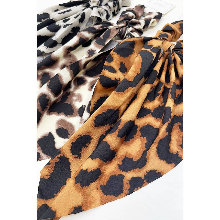 Leopard Print Scarf Hair Scrunchies