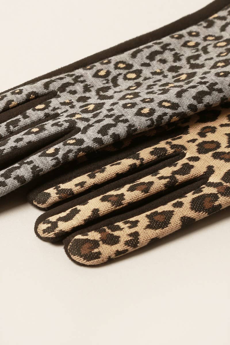 Leopard Pattern Smart Touch Gloves