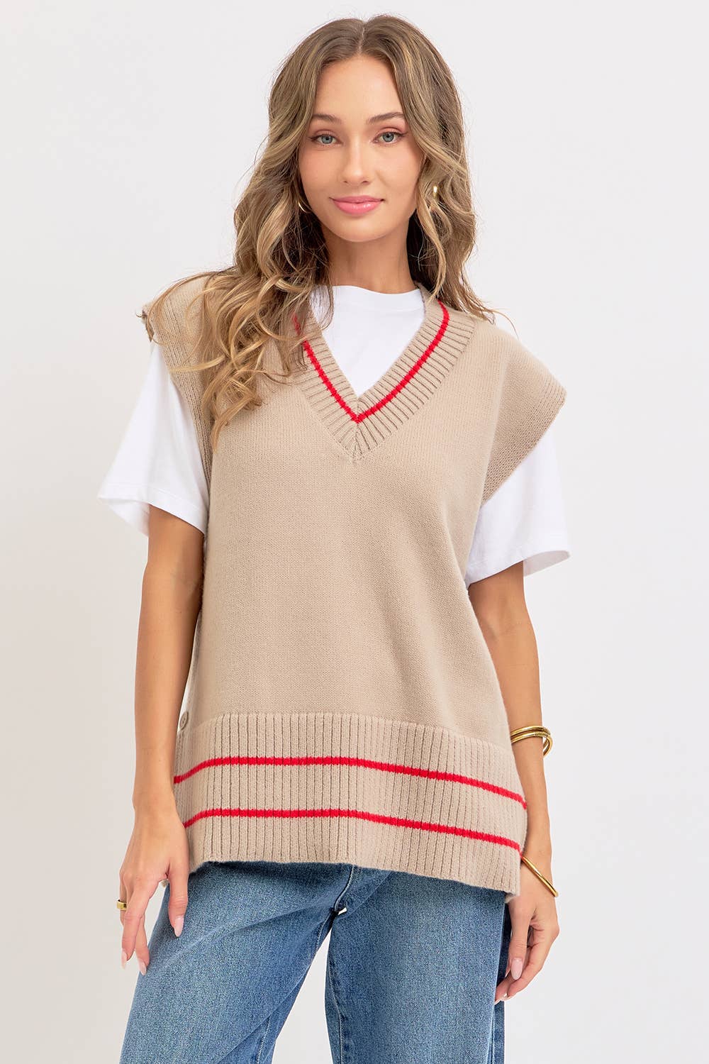 STRIPED KNIT TOP/VEST