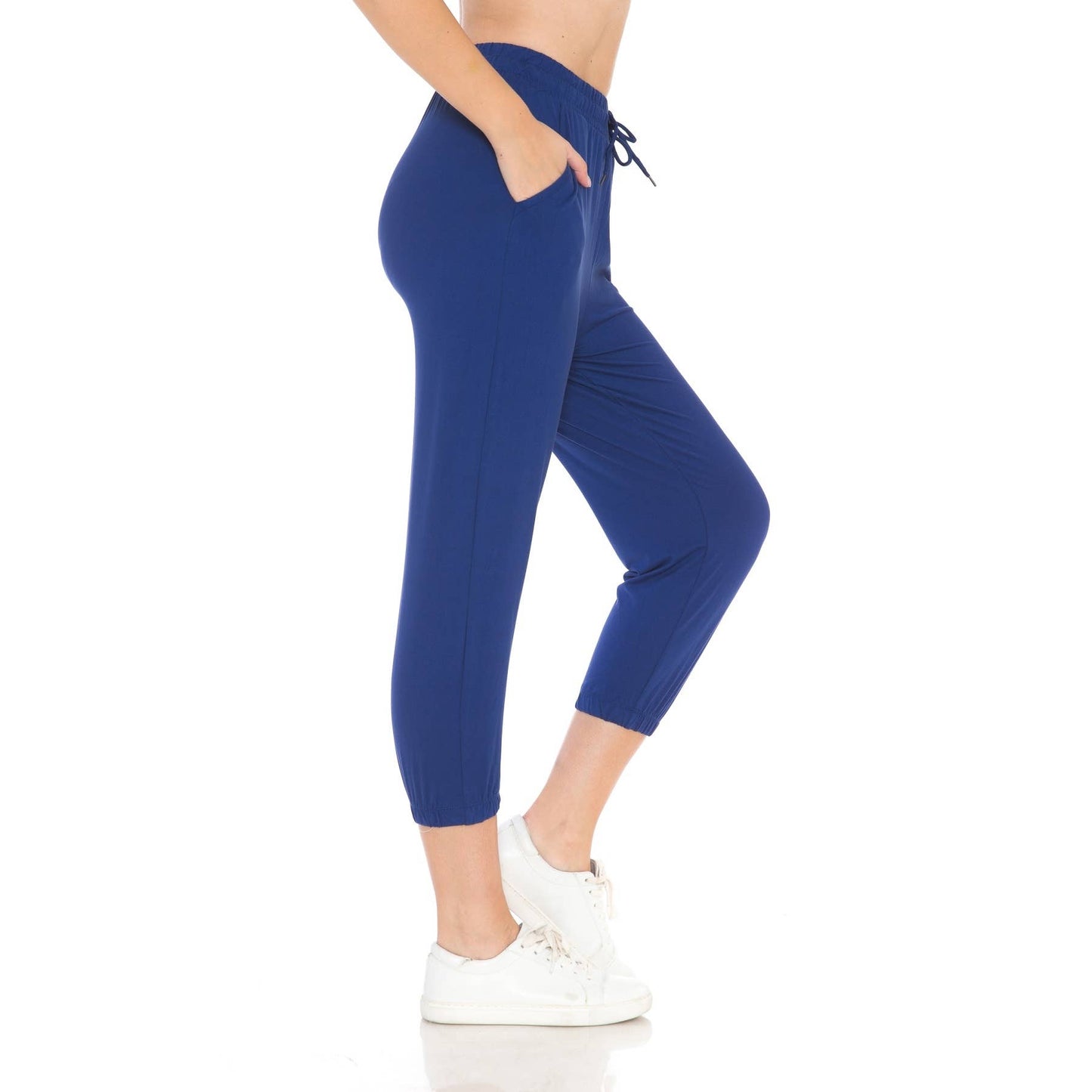 Buttery Soft Solid Capri Joggers with Drawstring