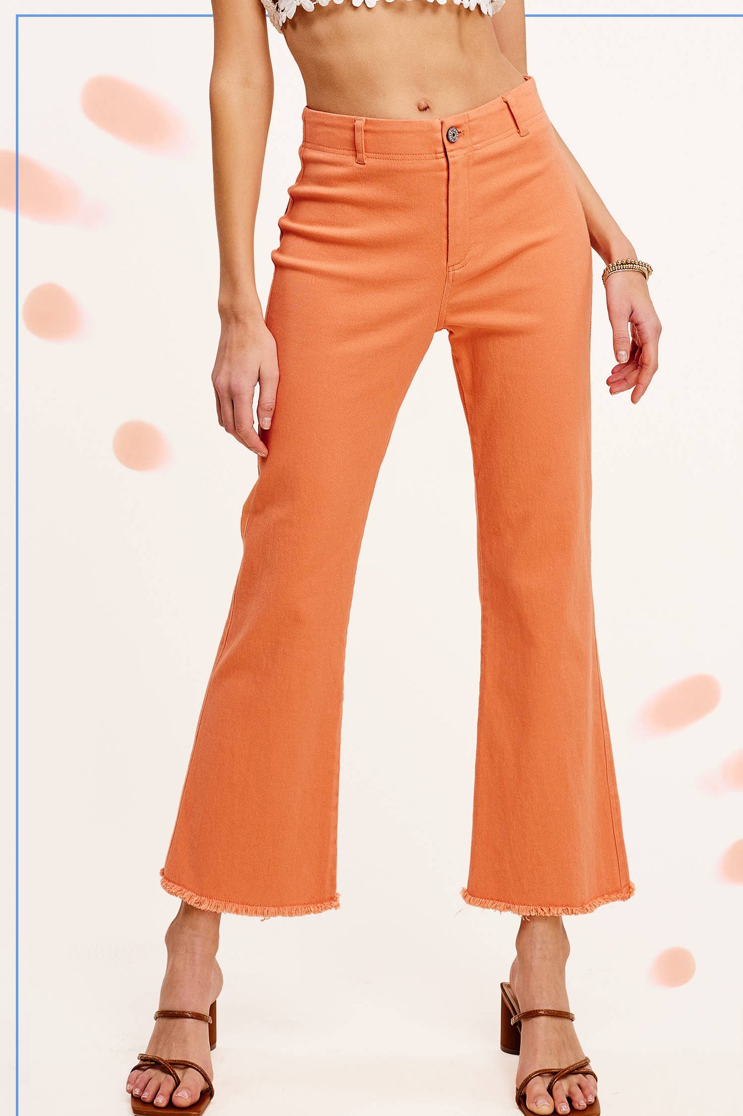 Soft Washed Stretchy High Waisted Flare Pants: Red / L