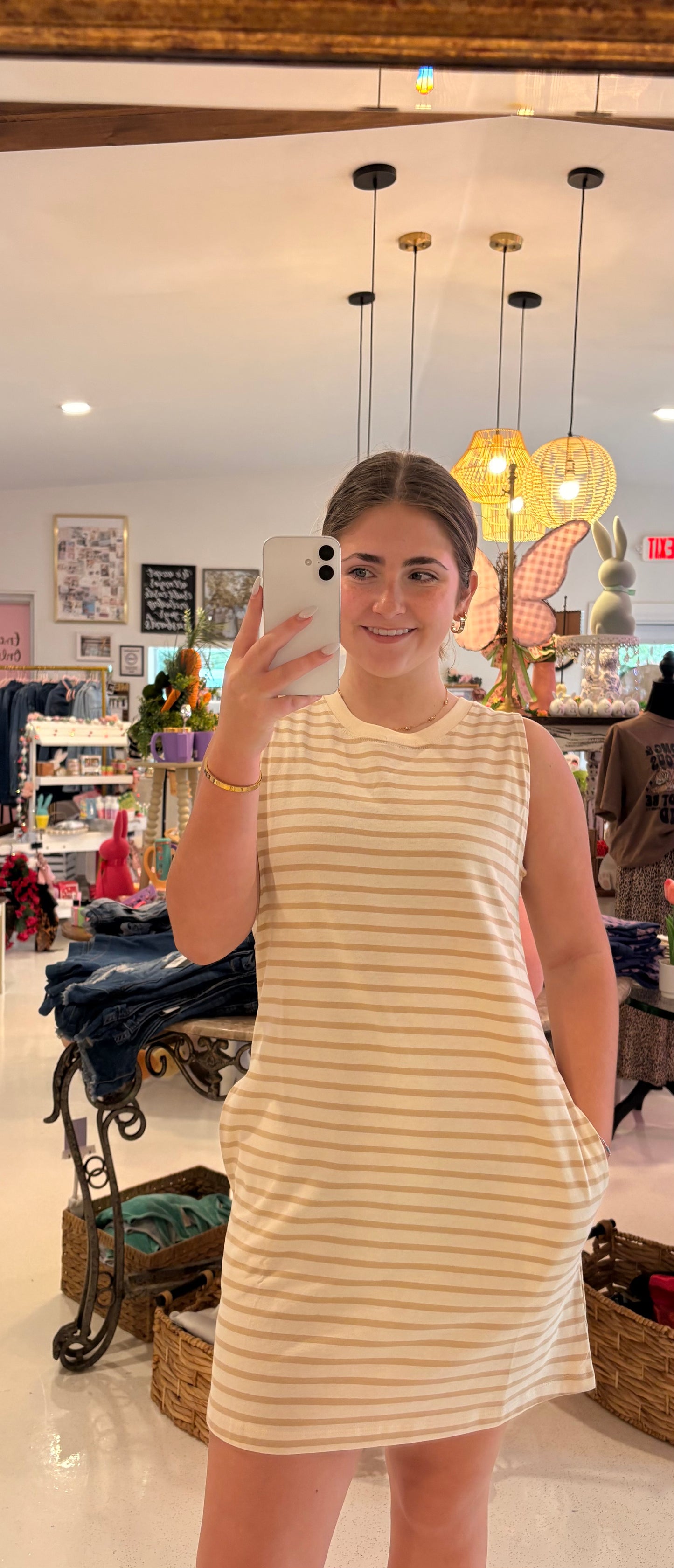 Striped Sleeveless Mini Dress