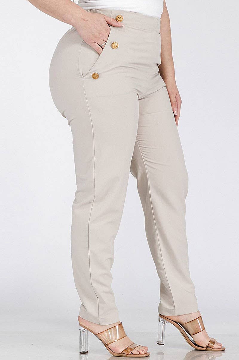 ELASTIC WAIST SKINNY PANTS