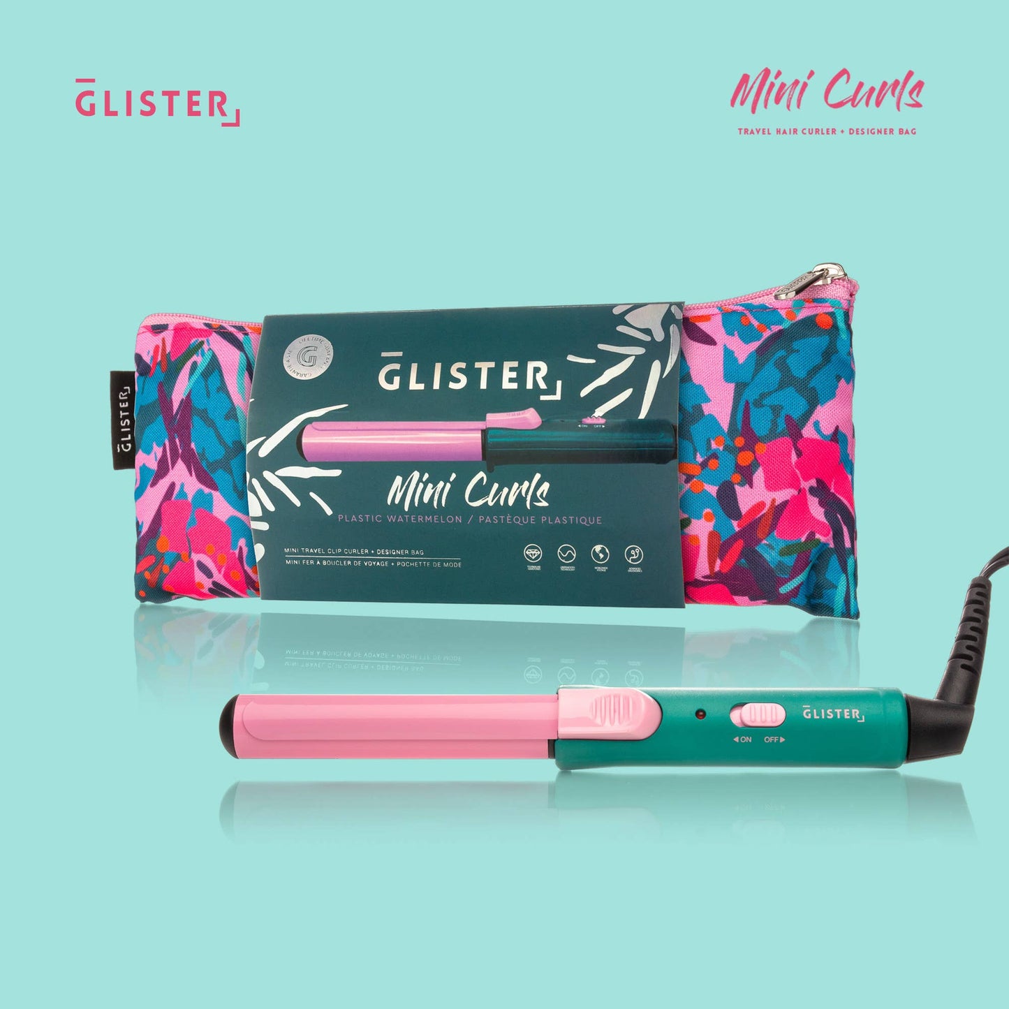 “Mini Curls” Travel Clip Curler with Carrying Pouch