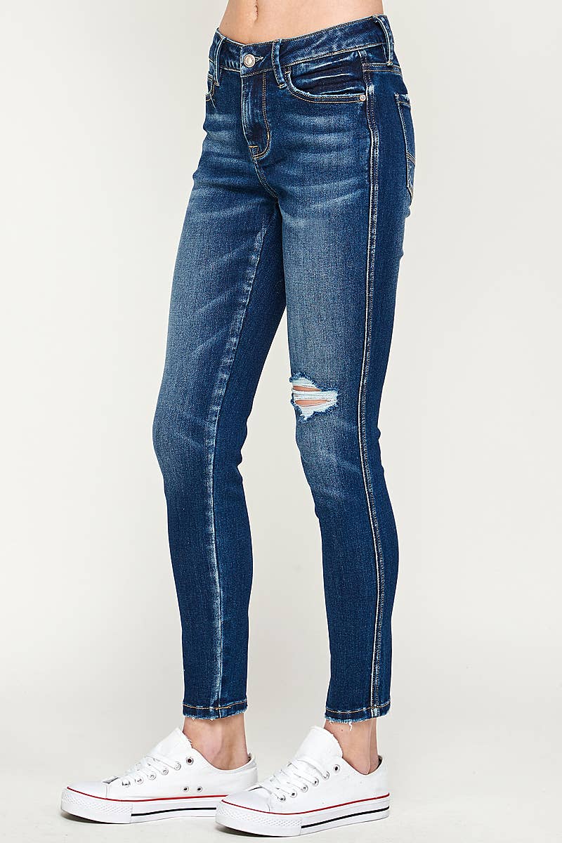 Dark Wash - Low Rise Skinny Jeans