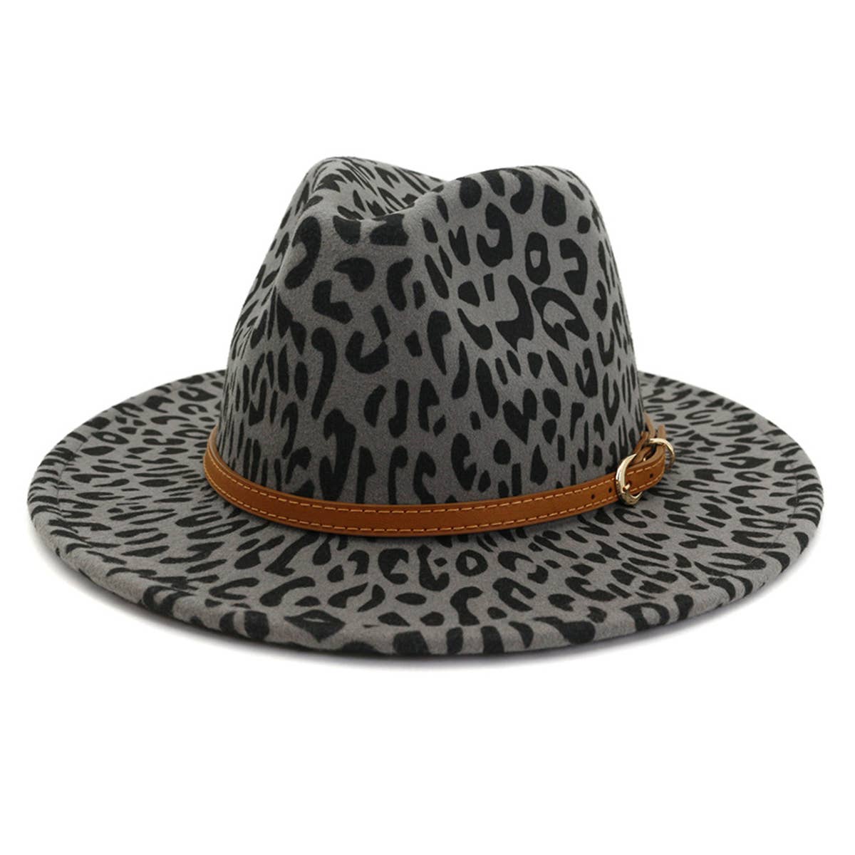 WOMEN WARM AND SIMPLE LEOPARD PANAMA HAT
