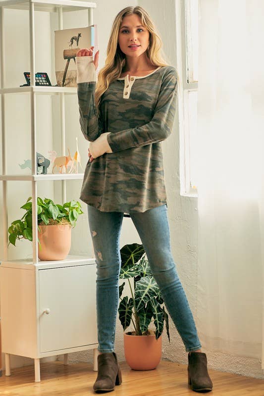 Camo Knit T Shirt