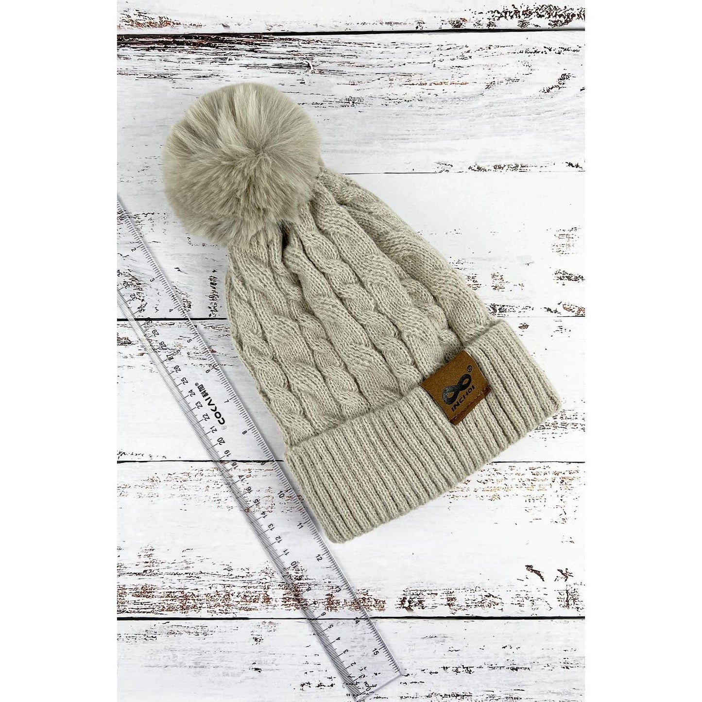 WINTER COLOR KNITTED BEANIE HAT WITH POMPOM