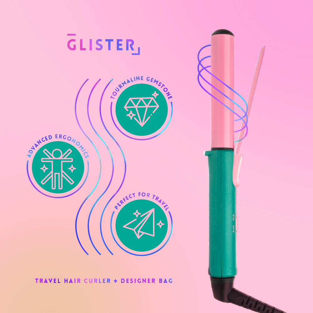 “Mini Curls” Travel Clip Curler with Carrying Pouch