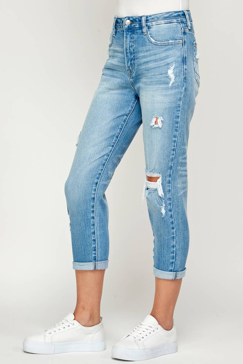 Light Wash - Roll Up Tom Girl Jeans