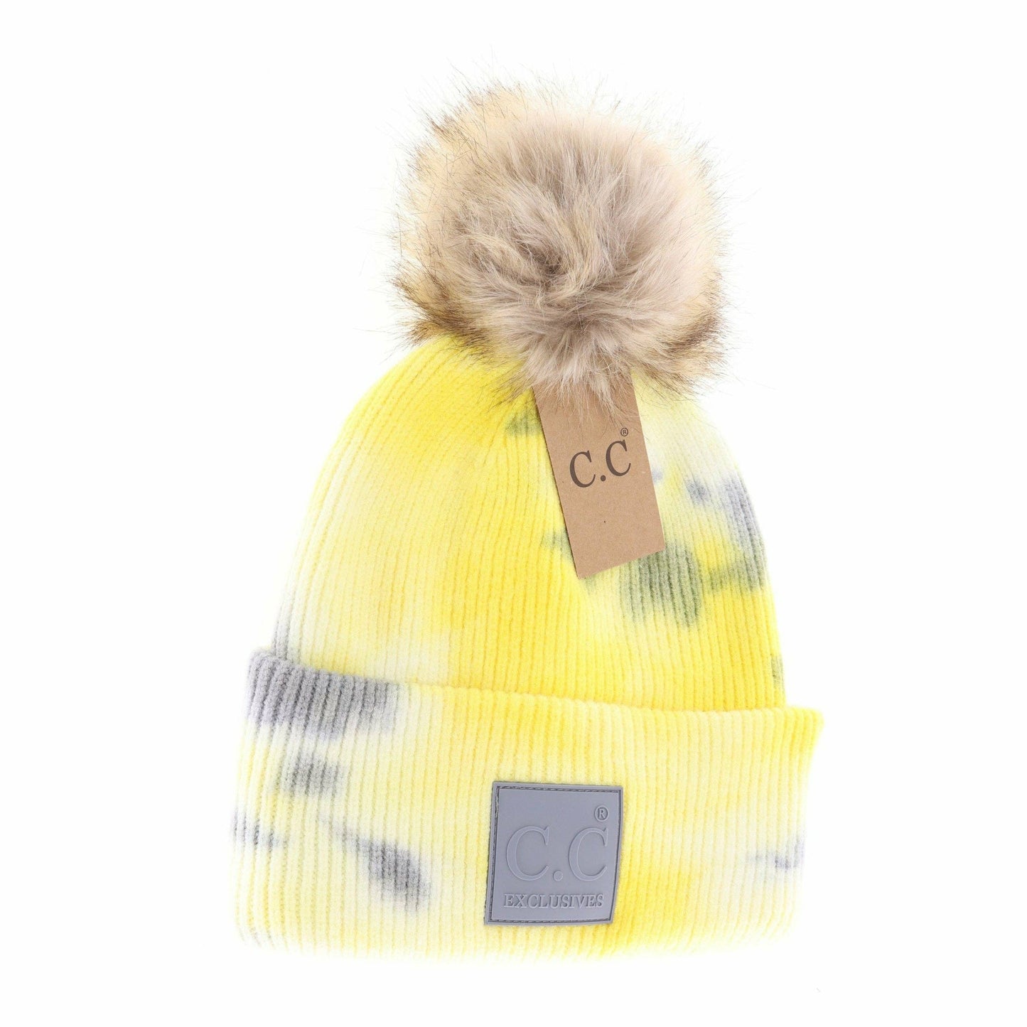 Tie Dye Fur Pom C.C Beanie HAT7380POM