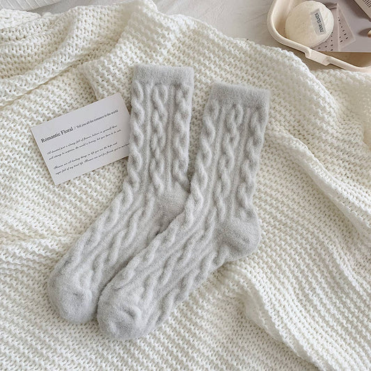 COZY THICK PLUSH HEMP PATTERN SOCKS
