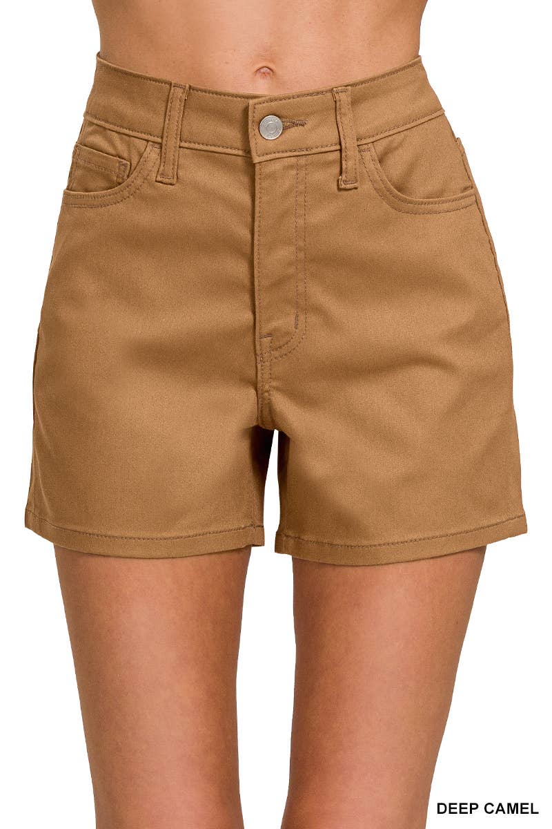 High-rise Color denim Jeans Shorts Stretchy / 5 pockets