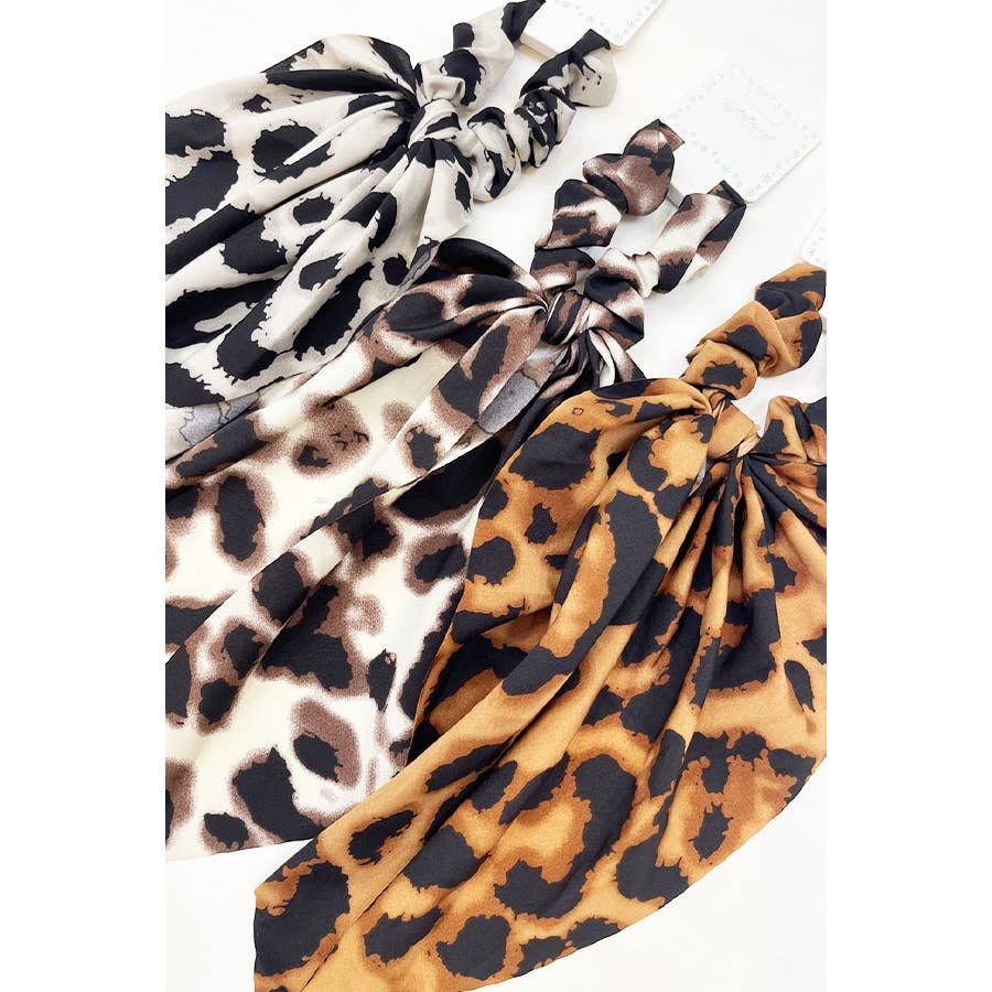 Leopard Print Scarf Hair Scrunchies