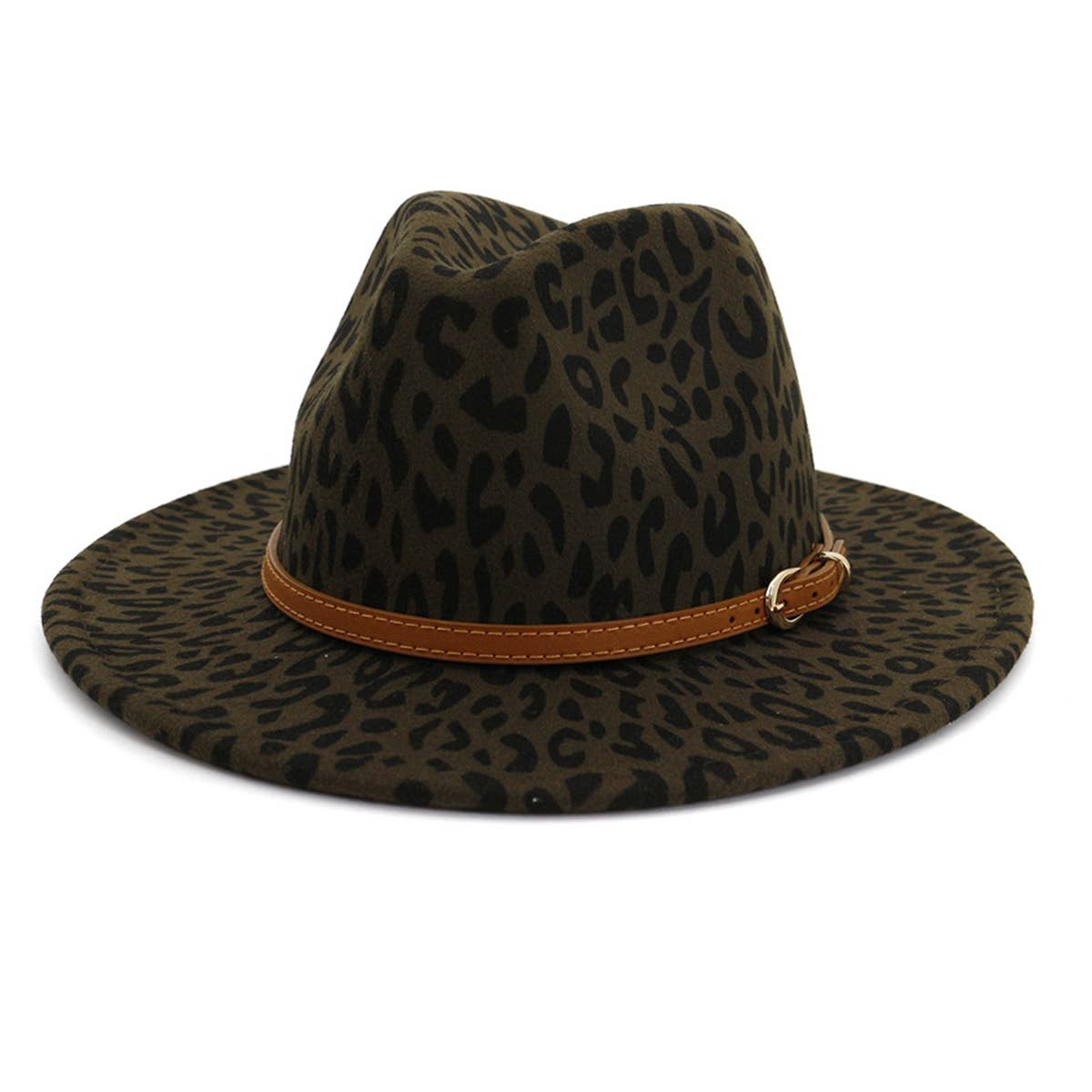 WOMEN WARM AND SIMPLE LEOPARD PANAMA HAT