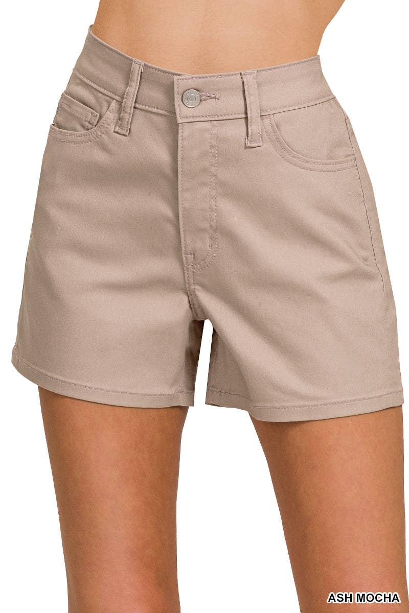 High-rise Color denim Jeans Shorts Stretchy / 5 pockets