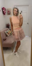 RUFFLE-TIERED TULLE TUTU MINI SKIRT