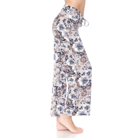 Floral Print Pajama Pants with Drawstring
