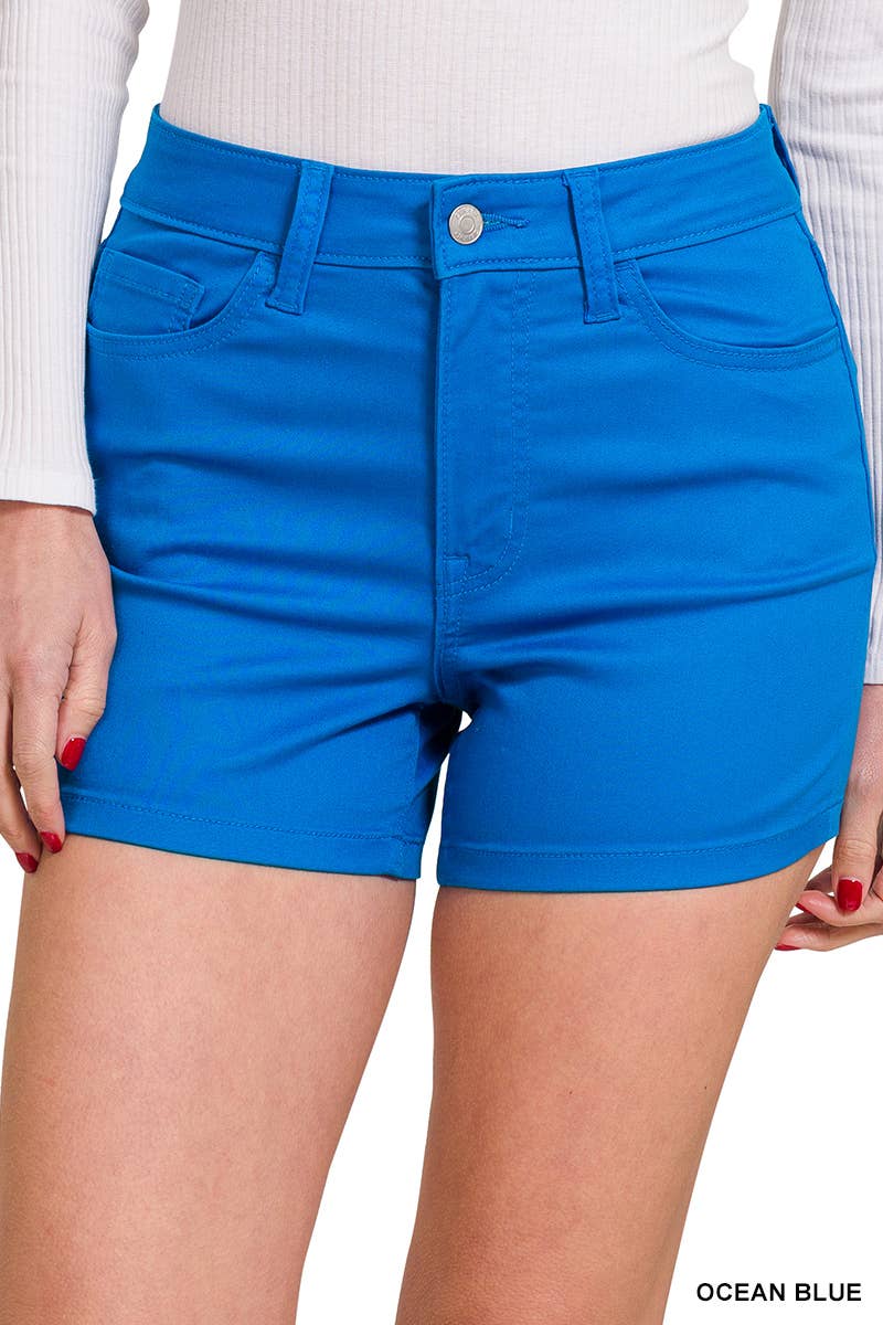High-rise Color denim Jeans Shorts Stretchy / 5 pockets