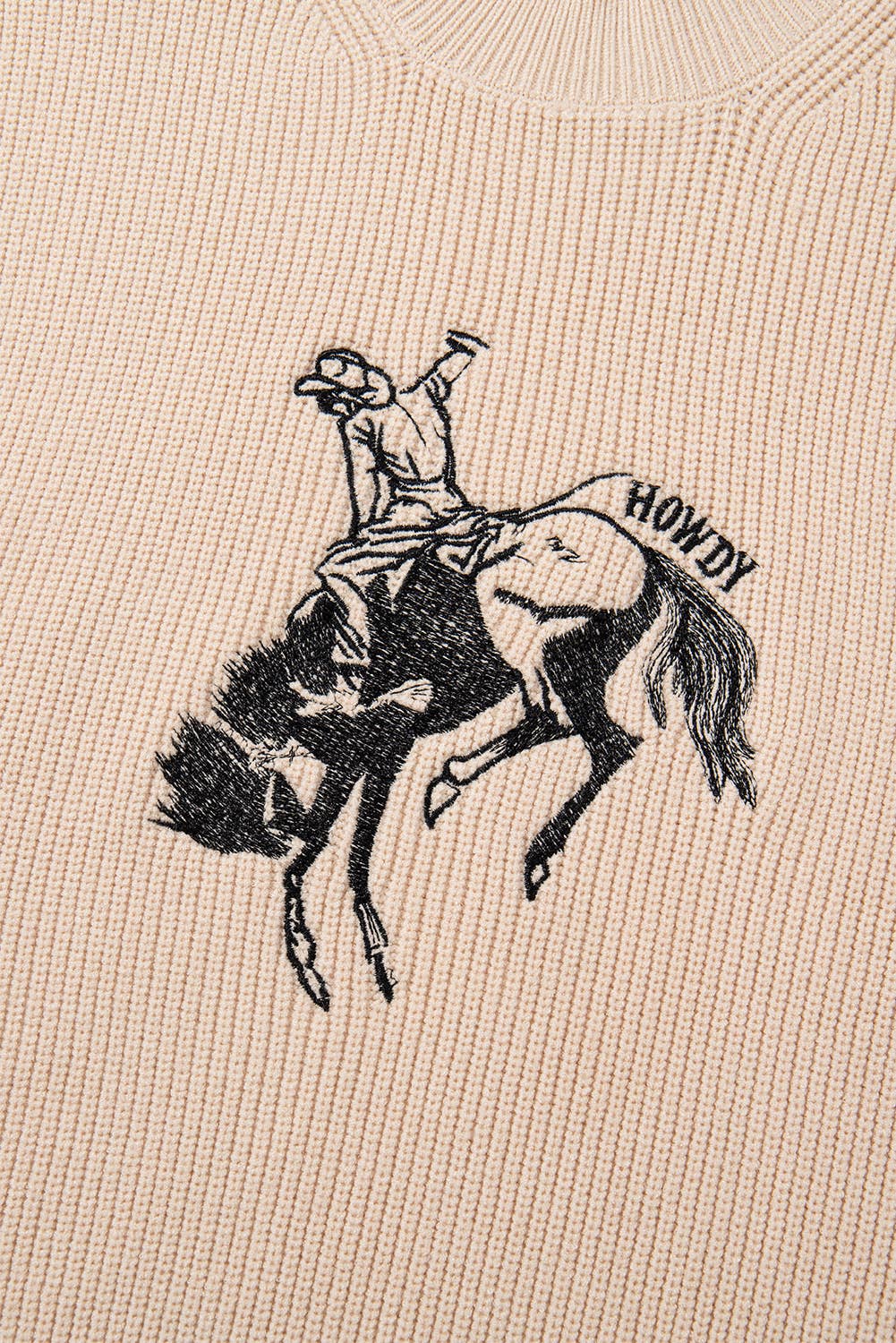 HOWDY Rodeo Cowboy Printed Short Sleeve Sweater | S-XL