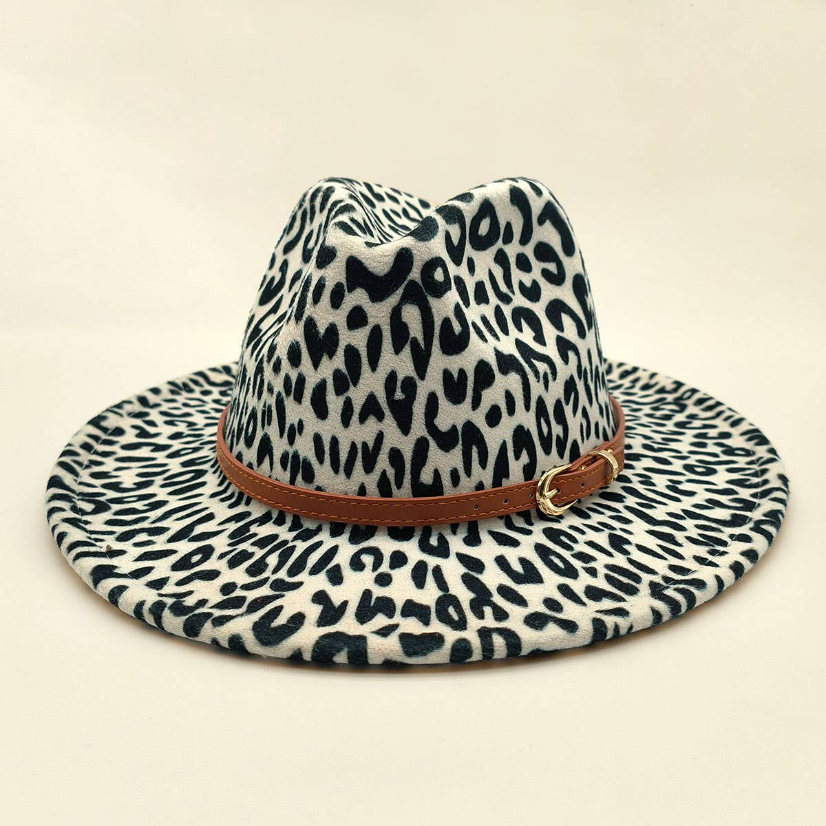 WOMEN WARM AND SIMPLE LEOPARD PANAMA HAT