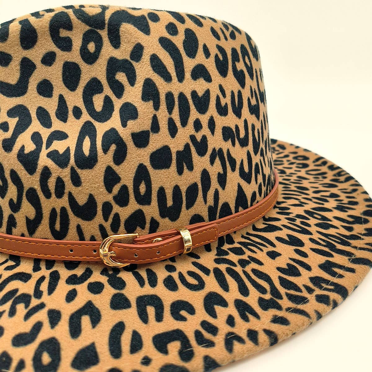 WOMEN WARM AND SIMPLE LEOPARD PANAMA HAT