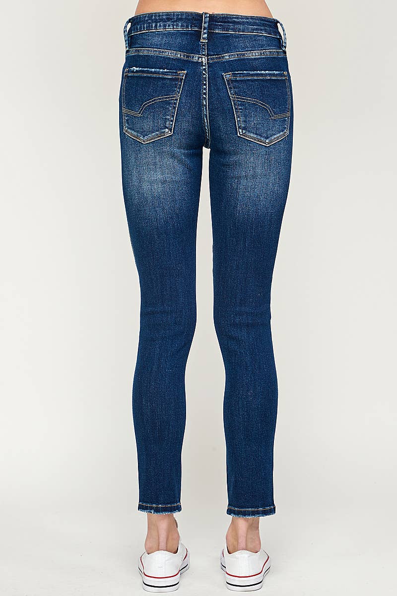 Dark Wash - Low Rise Skinny Jeans