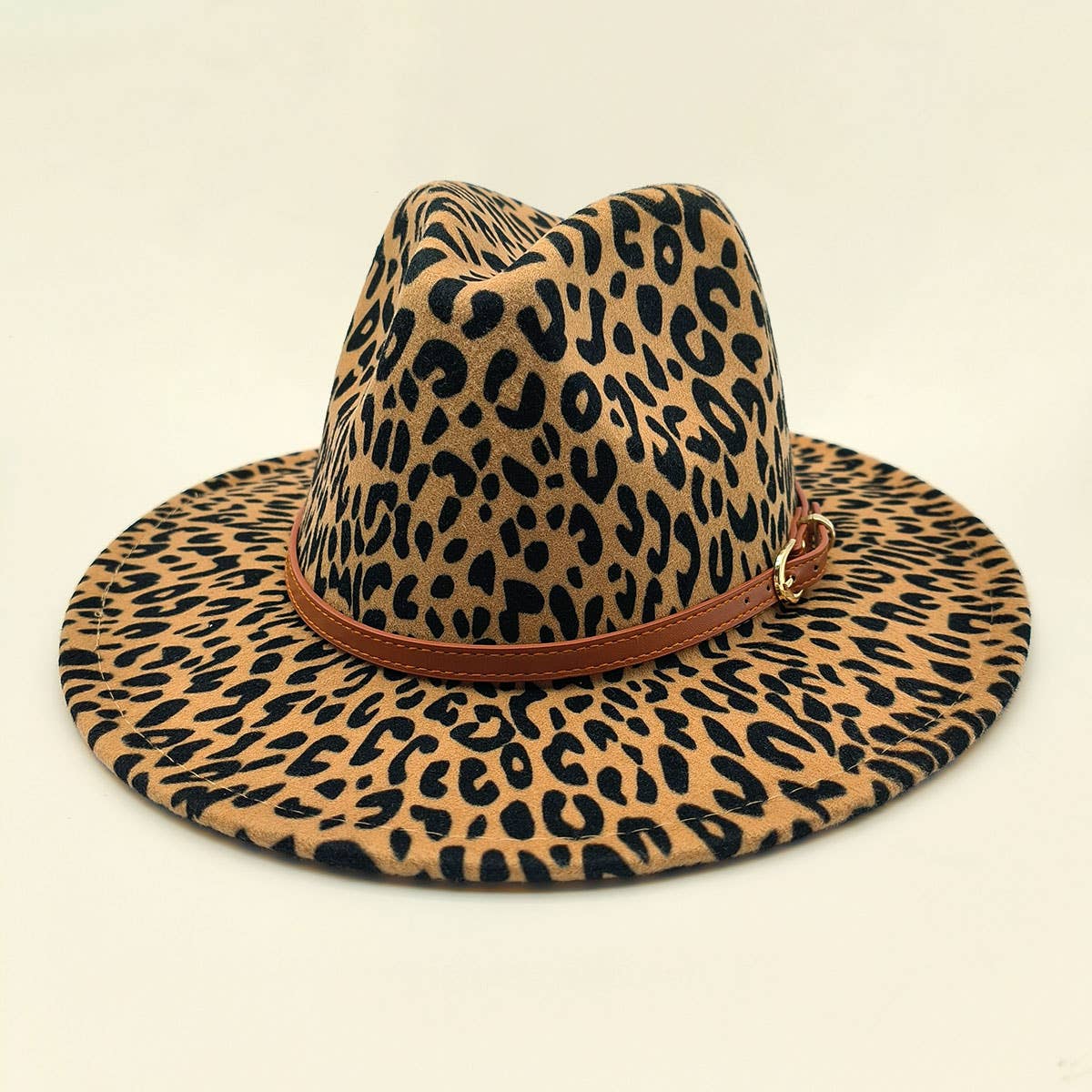 WOMEN WARM AND SIMPLE LEOPARD PANAMA HAT