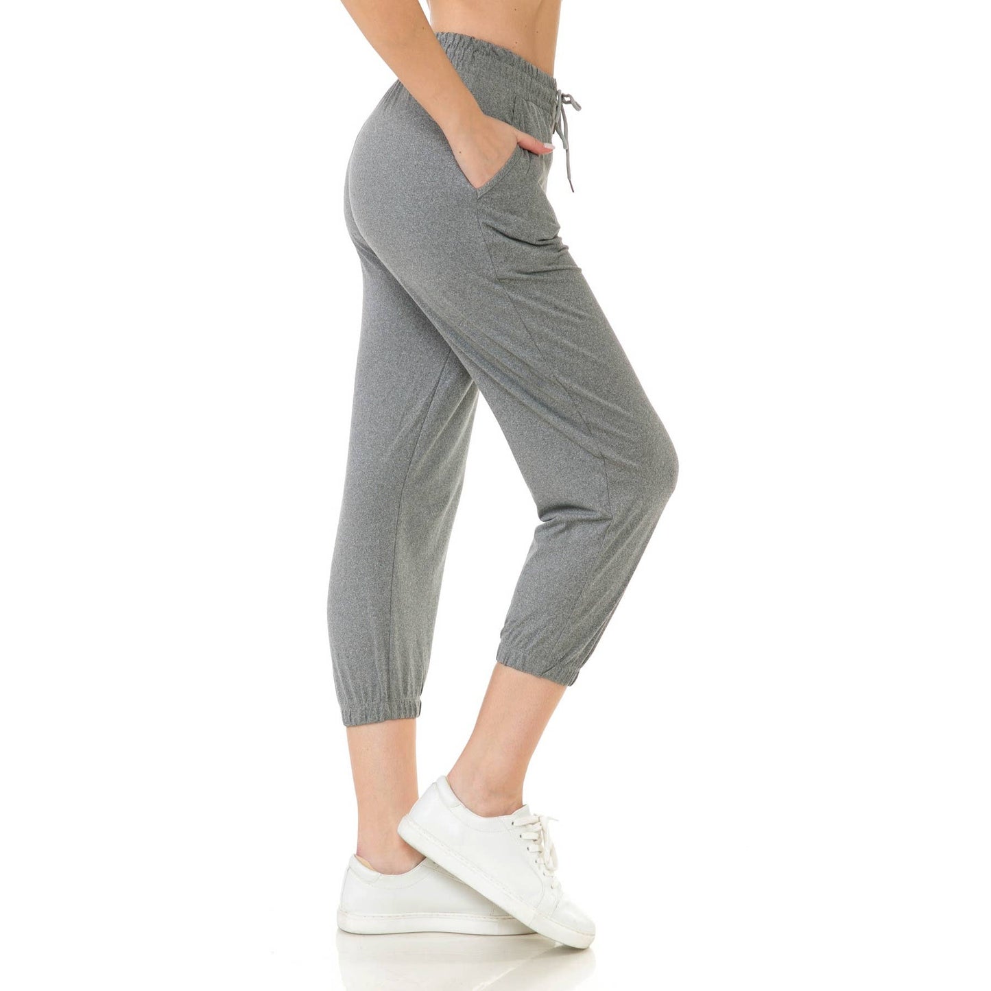 Buttery Soft Solid Capri Joggers with Drawstring