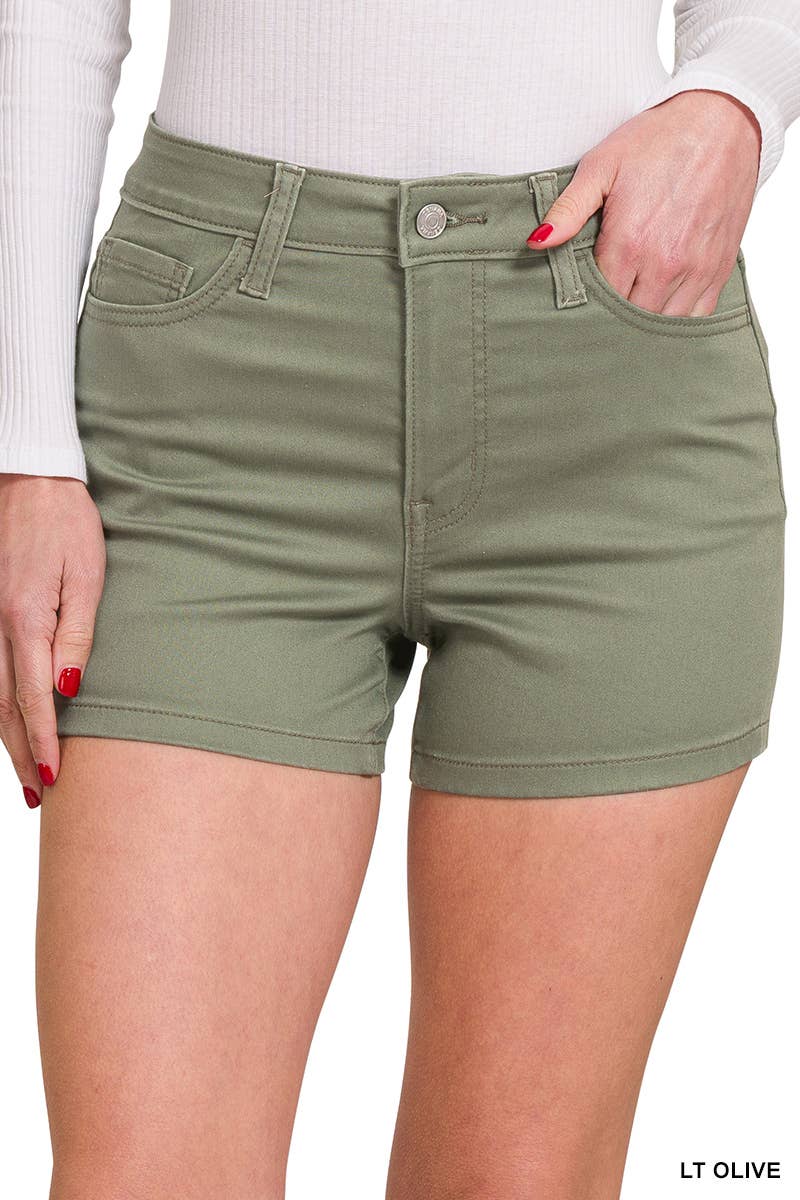 High-rise Color denim Jeans Shorts Stretchy / 5 pockets