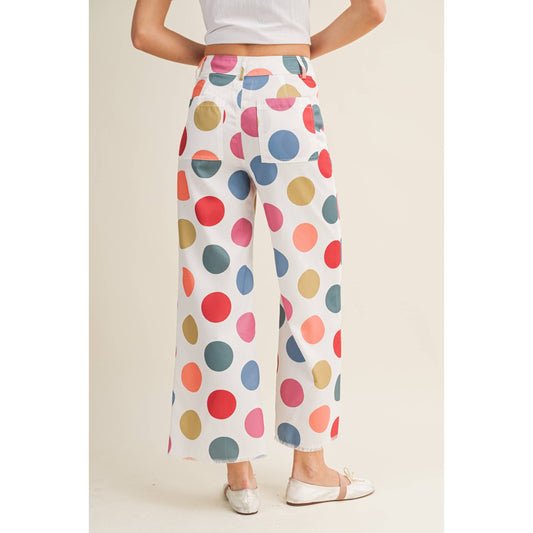 Polka Carnival Wide Leg Tailored Pants