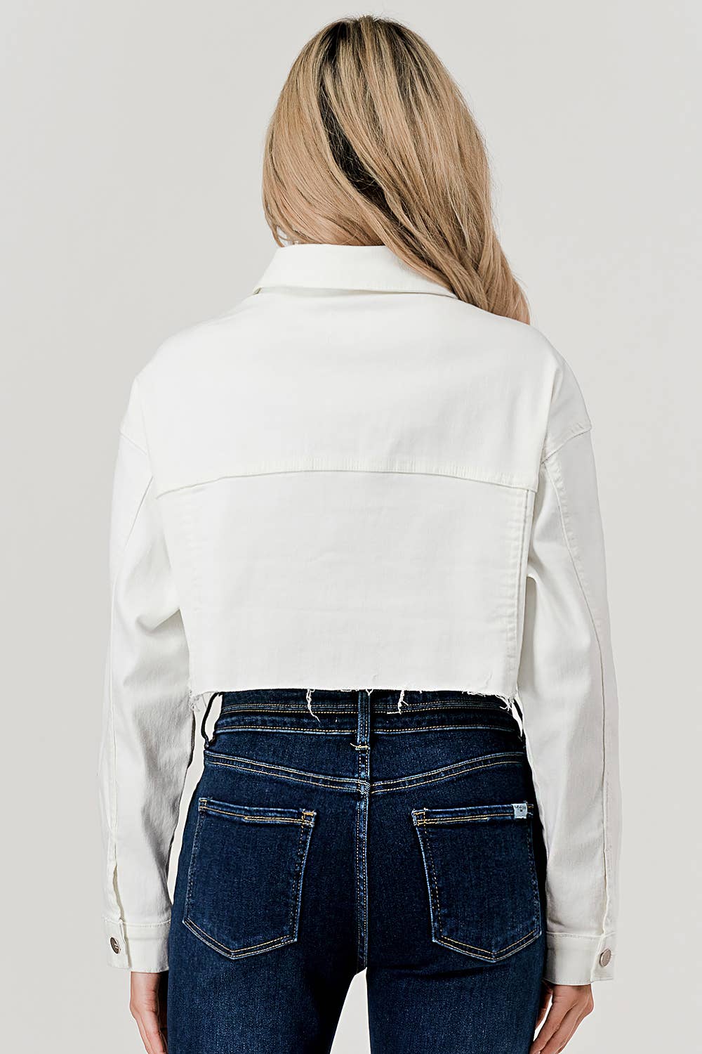 White Cropped Denim Jacket