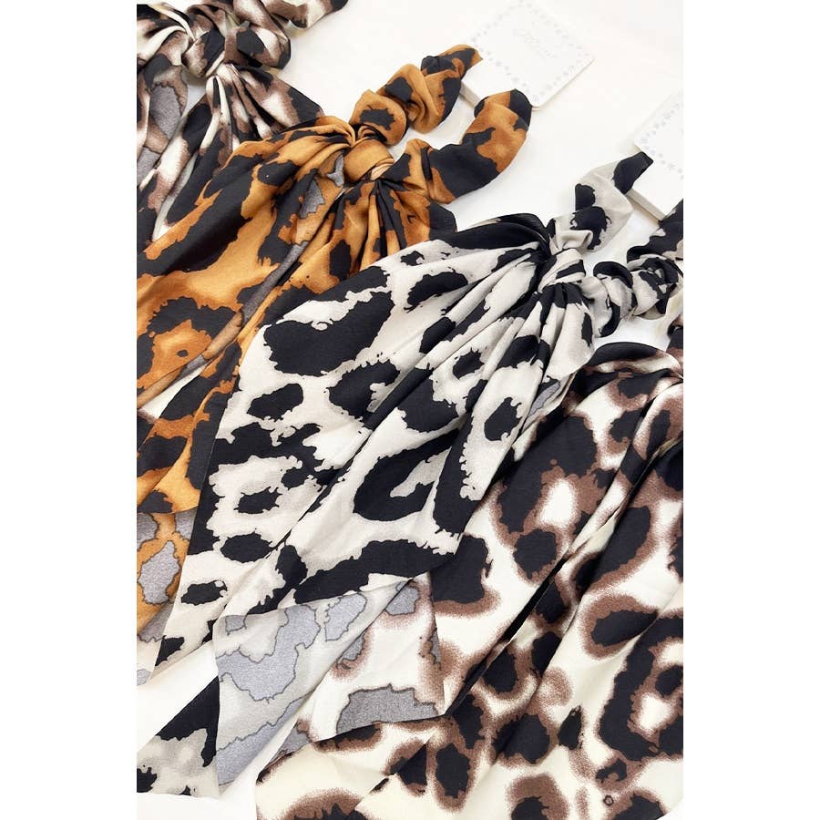 Leopard Print Scarf Hair Scrunchies