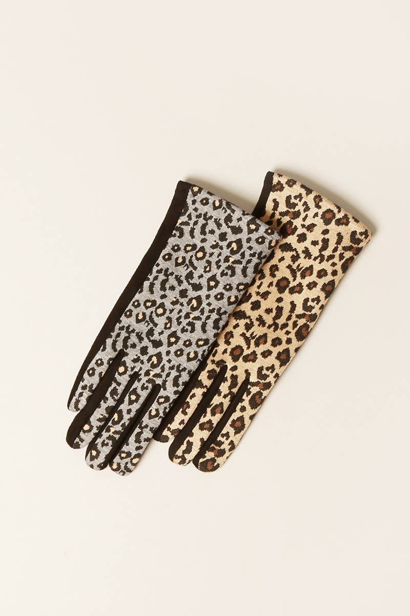 Leopard Pattern Smart Touch Gloves