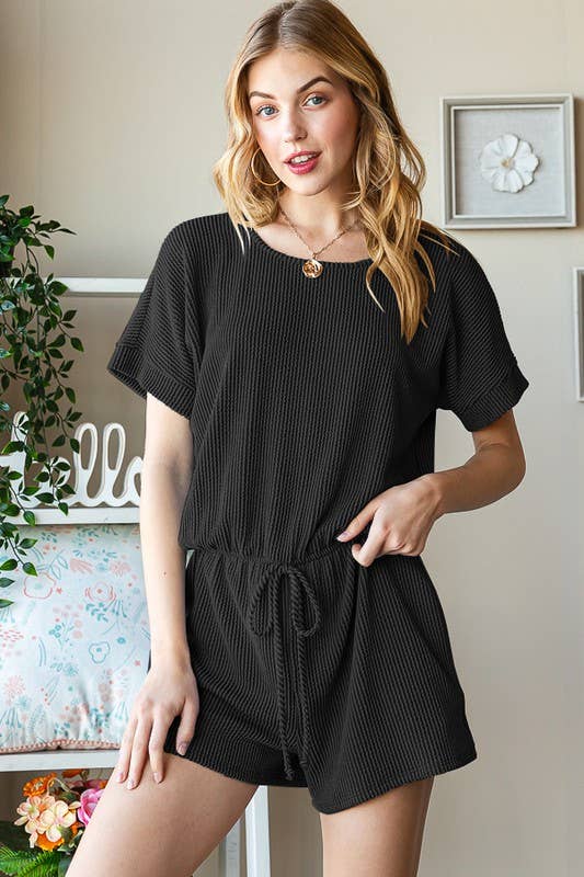SOLID URBAN RIBBED ROMPER