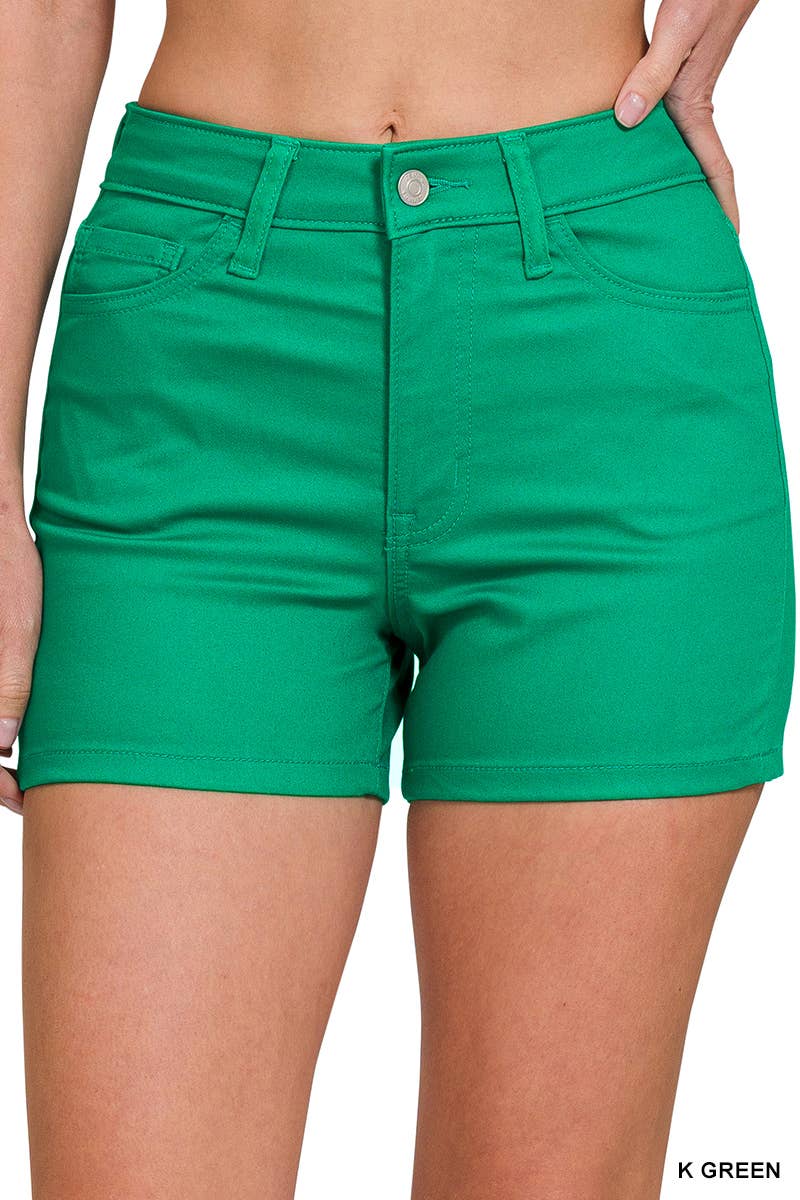 High-rise Color denim Jeans Shorts Stretchy / 5 pockets